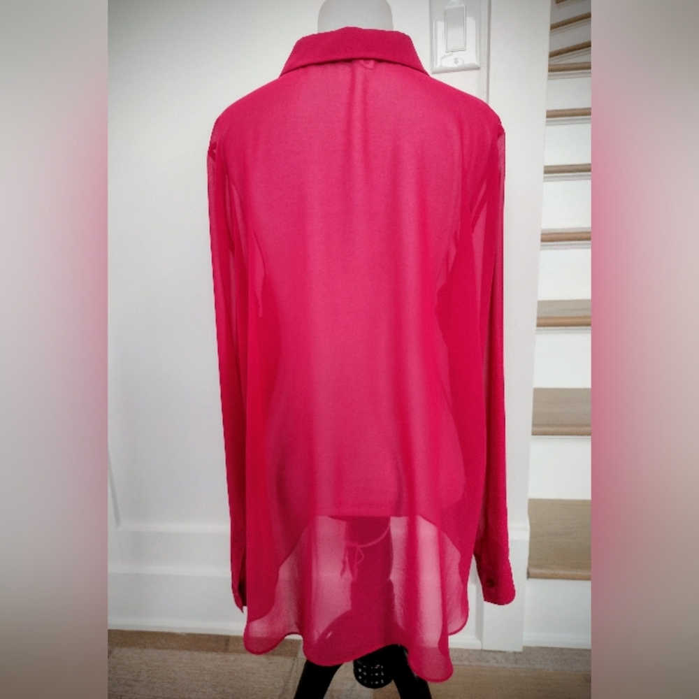 Nwot Bcbgeneration W's Large Sheer Collared Butto… - image 7